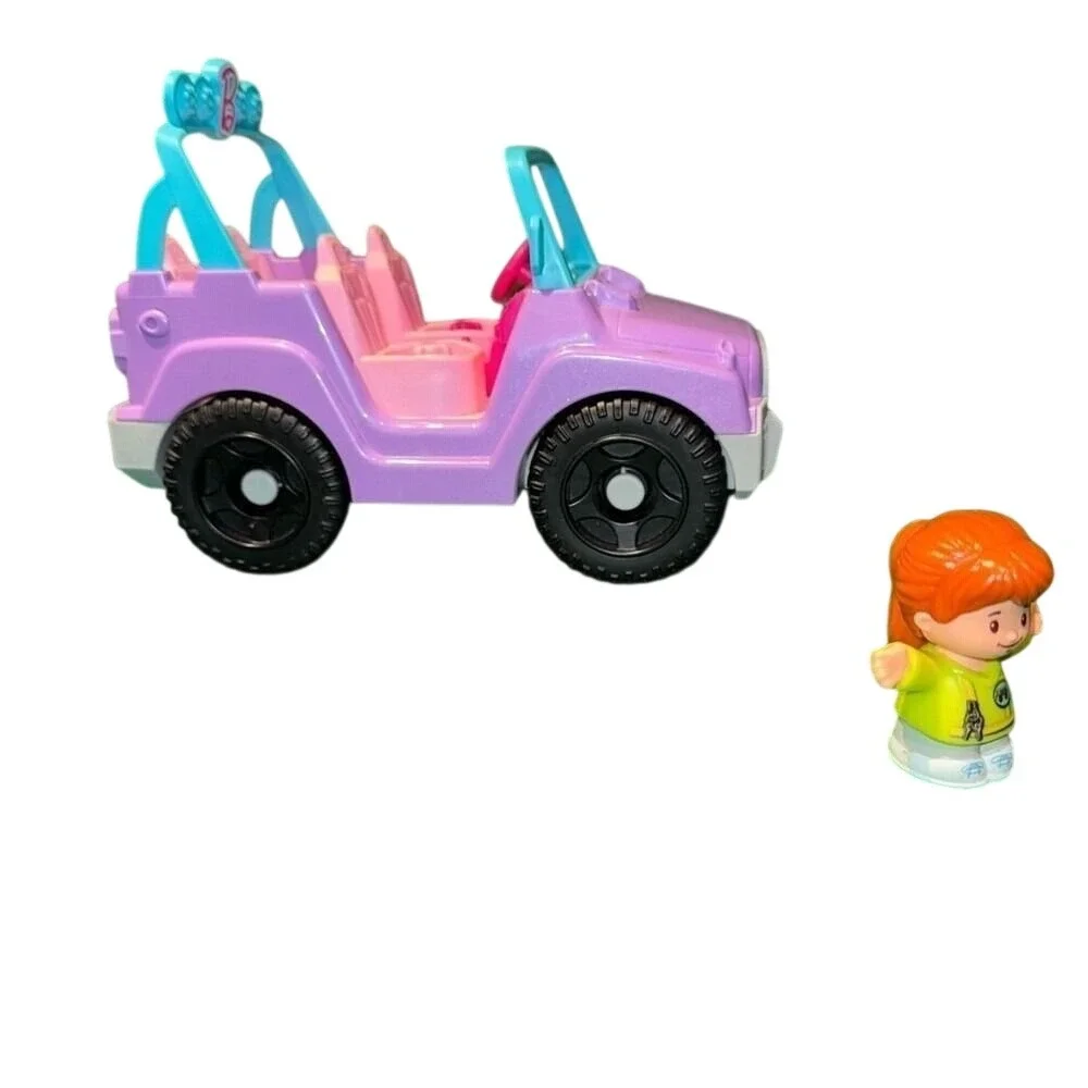 Fisher Price Little People Barbie Beach Cruiser Toy Car‎ Purple Jeep and Figure